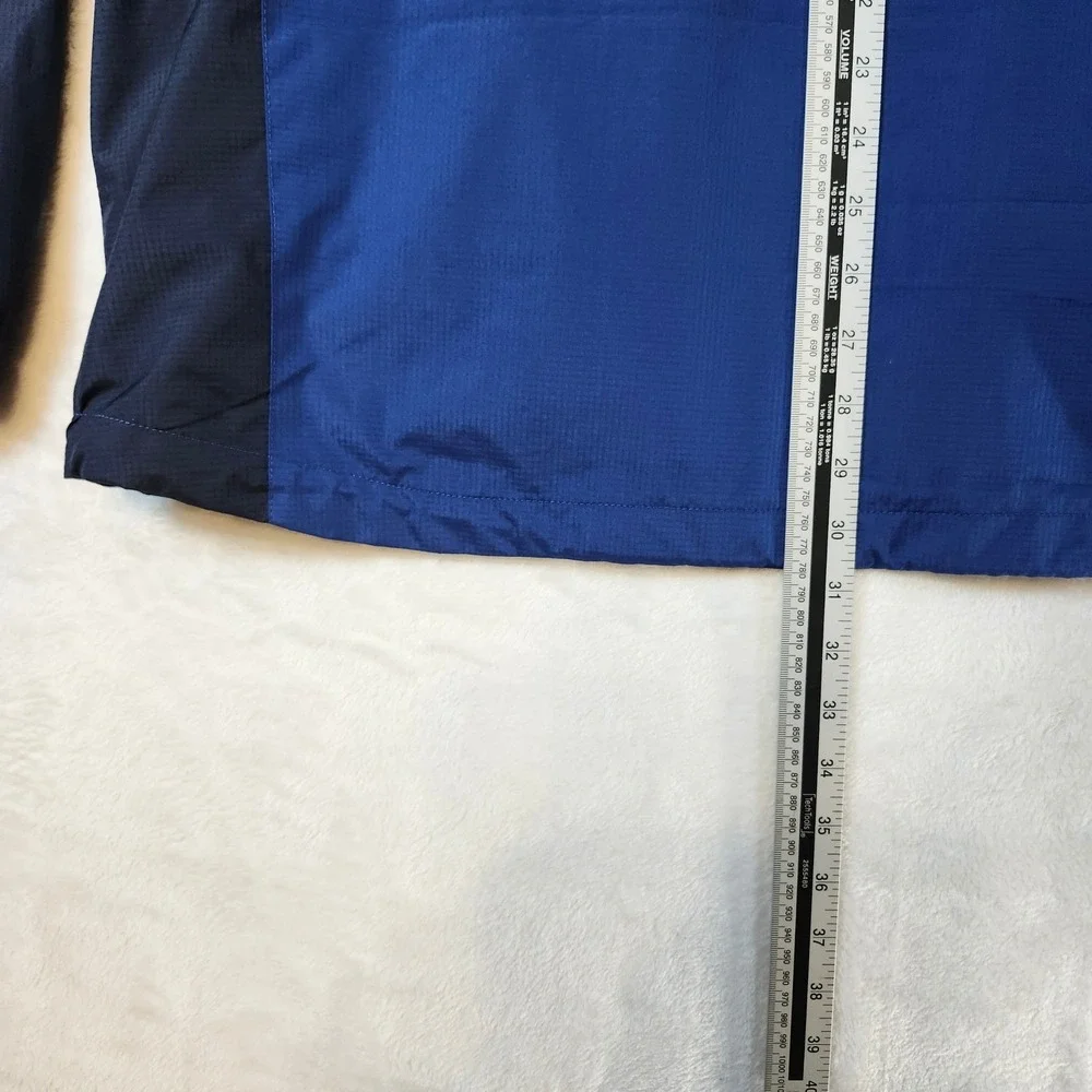 Free‎ Country Mens Blue Colorblock Hooded Windbreaker Jacket Water Resistant L